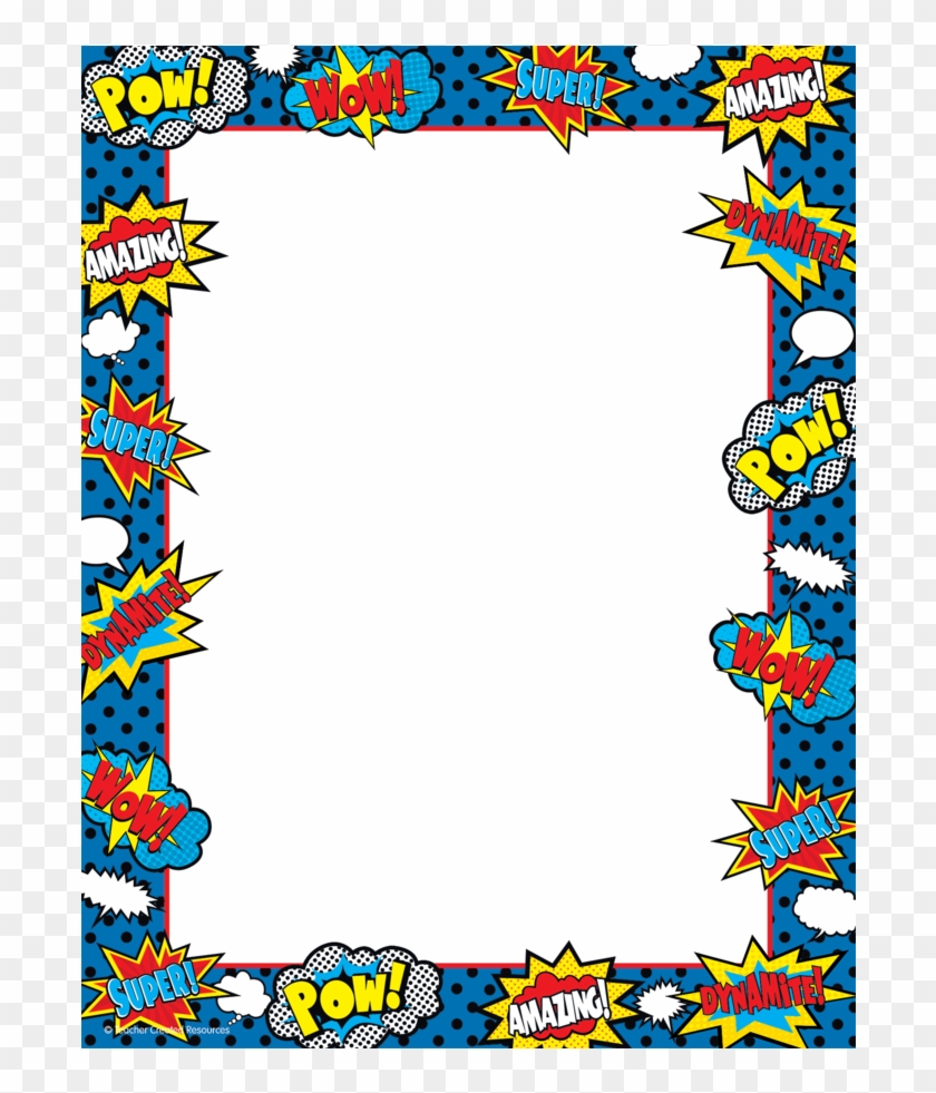 Clipart Border - Superhero Name Tag #122084