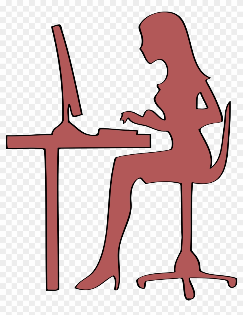 Big Image - Woman On Computer Silhouette #122171