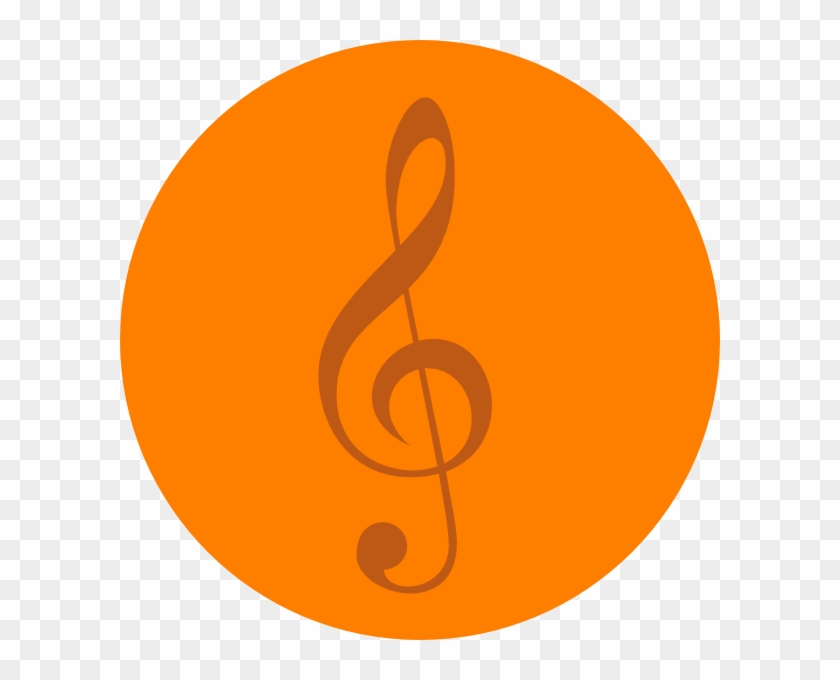 Orange Music Note Clip Art #123145