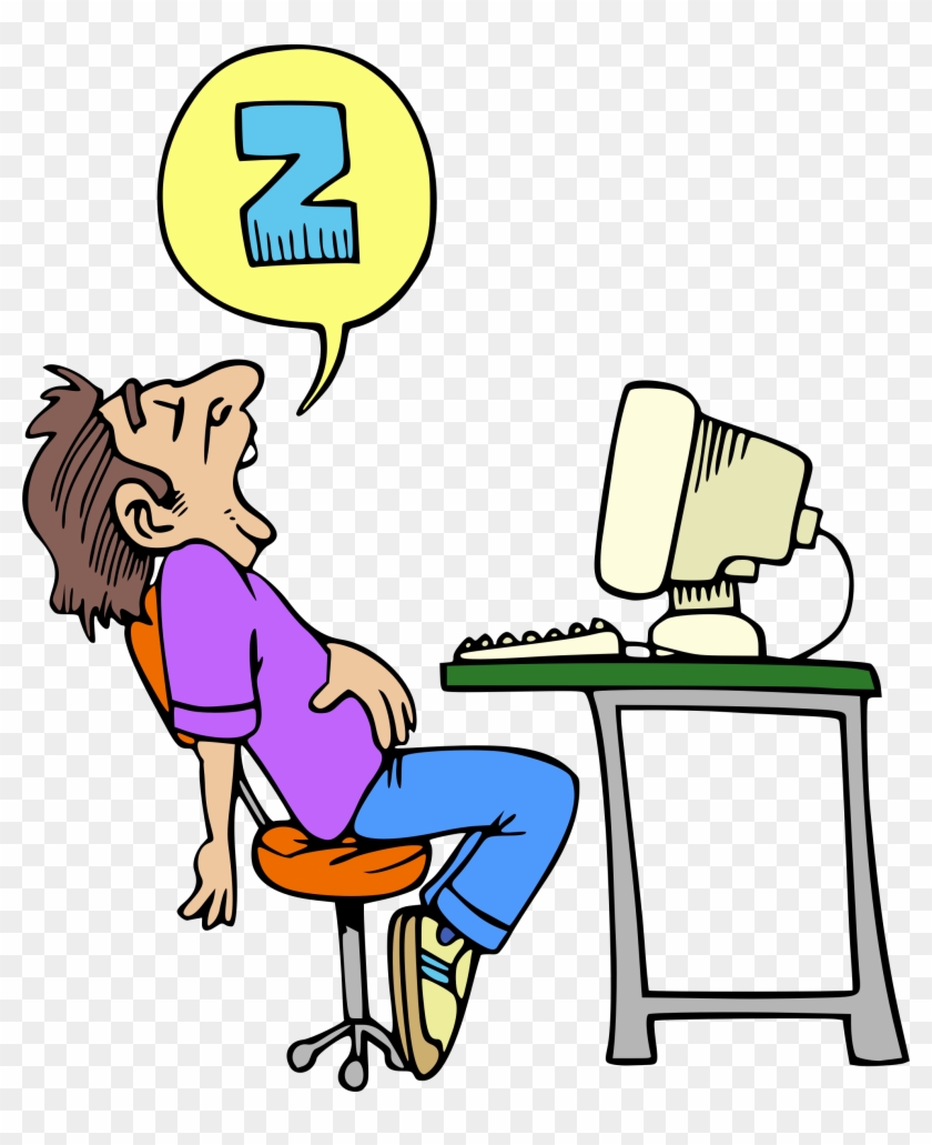 Clipart Sleeping Computer User - Sleeping At Desk Clip Art #123523