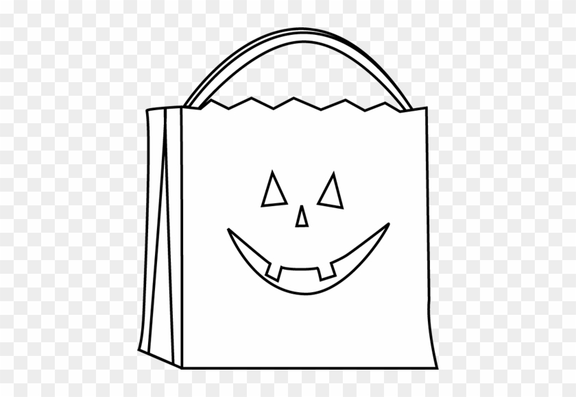 Black And White Trick Or Treat Bag - Trick Or Treat Bag Outline #123686