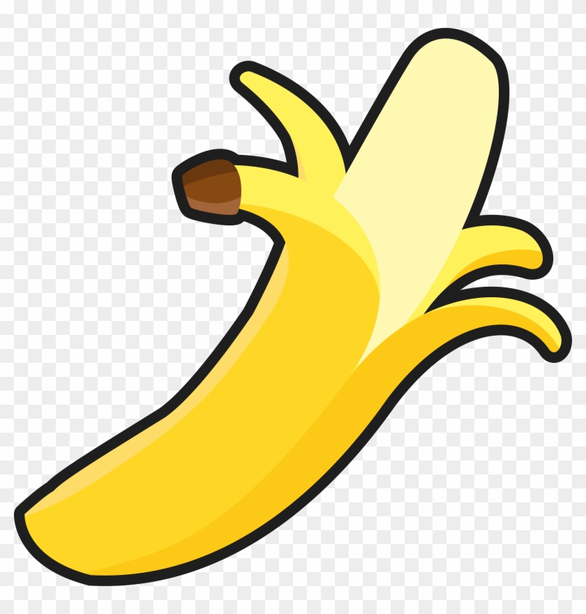 Banana Outline Clip Art Library - Peeled Banana Clipart #123981