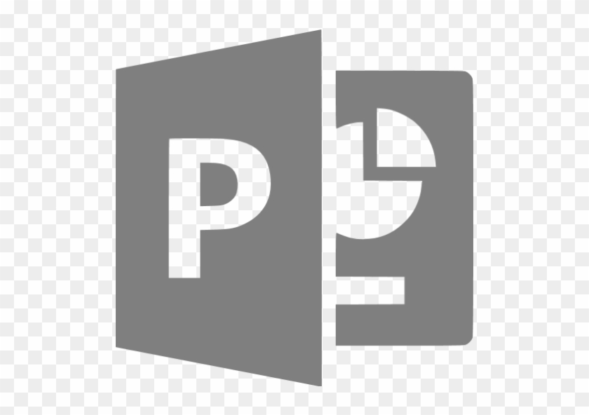 Gray Microsoft Powerpoint Icon - Black And White Microsoft Powerpoint Logo #124384
