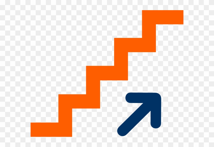 Orange Stairs Clip Art - Cartoon Staircase #124587