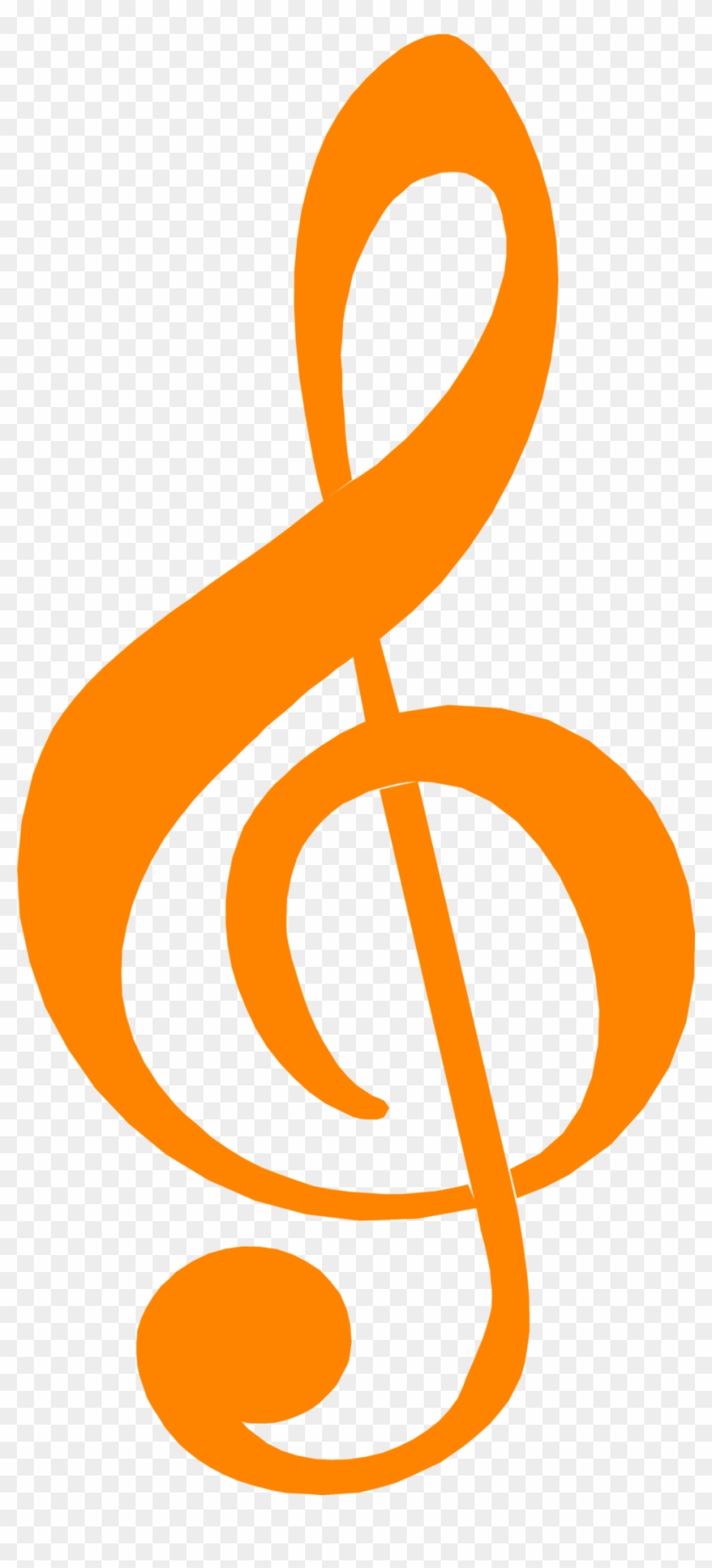 Treble Clef Free Stock Photo Illustration Of An Orange - Clip Art Free Music Symbols #125903