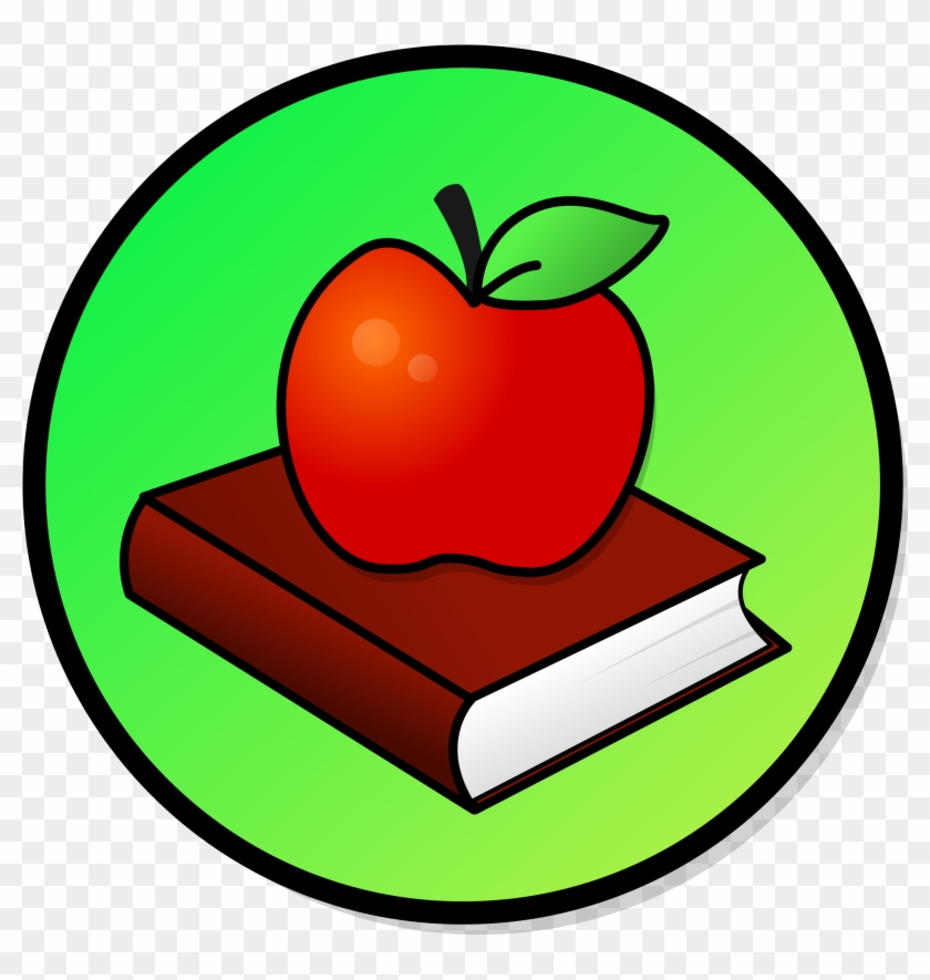 Clip Art Apple And Books File Book Svg Wikimedia Commons - Fruits Around The World #126518