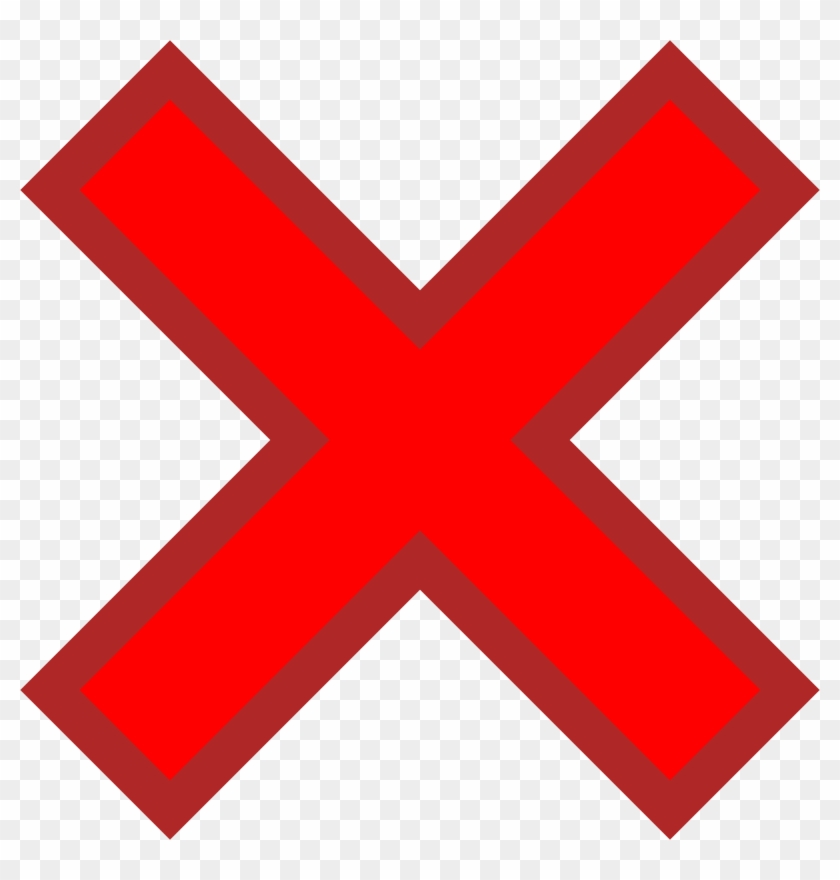 Free Vector Not Ok Mark Clip Art - X Marks The Spot Clipart #127133