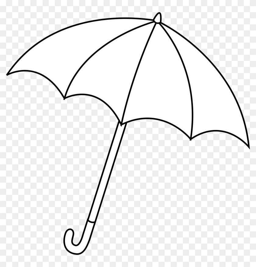 Umbrella Outline Clipart Images Pictures - White Umbrella Black Background #127564