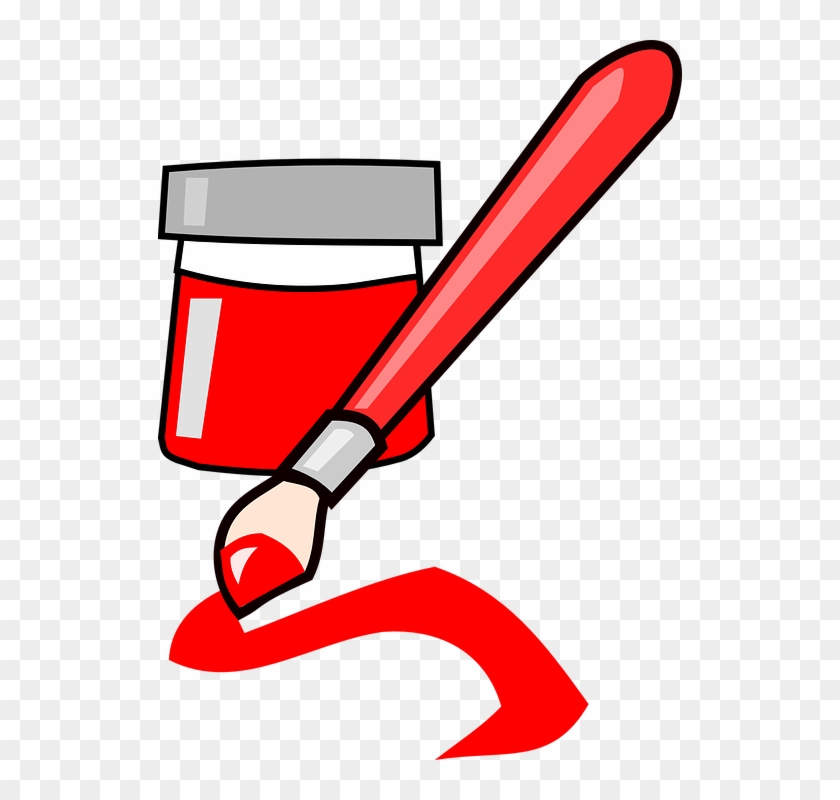 Brush Paint Red Art Ink - Red Paint Brush Clip Art #127879