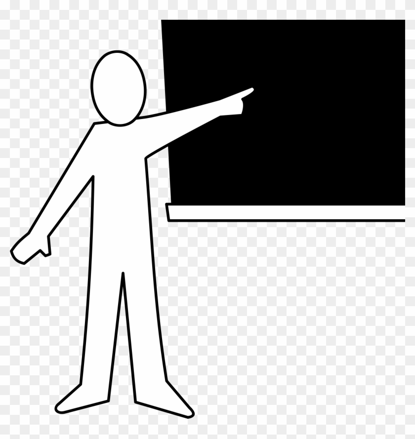 Big Image - Teacher Pointing At A Blackboard #128218