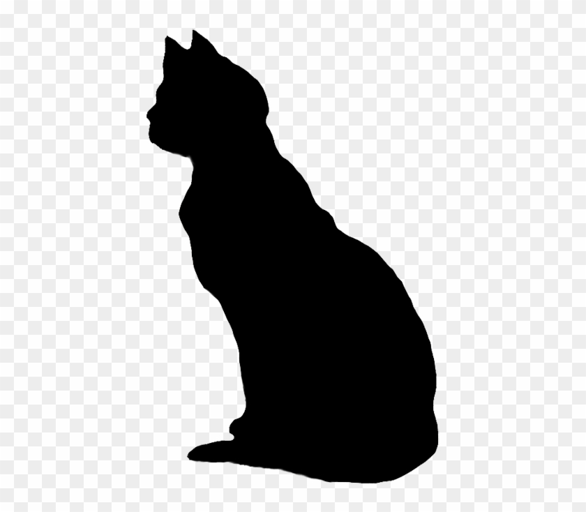 Sitting Cat Silhouette Black - Black Cat Silhouette No Background #128380