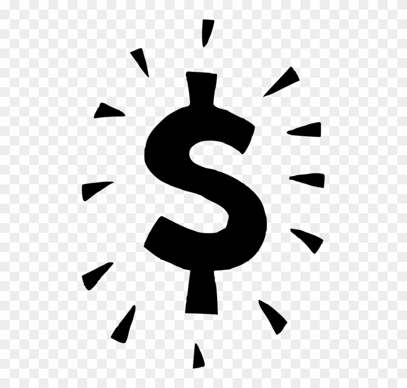 Dollar Money Finance Business Currency Payment - Black Dollar Sign Clipart #128551