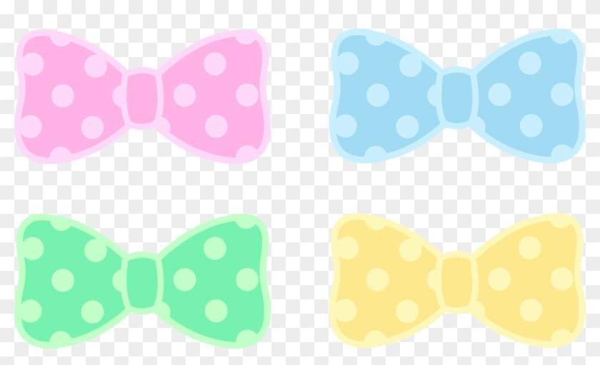 Cute Polka Dot Pastel Bows - Polka Dot Bow Clipart #128898