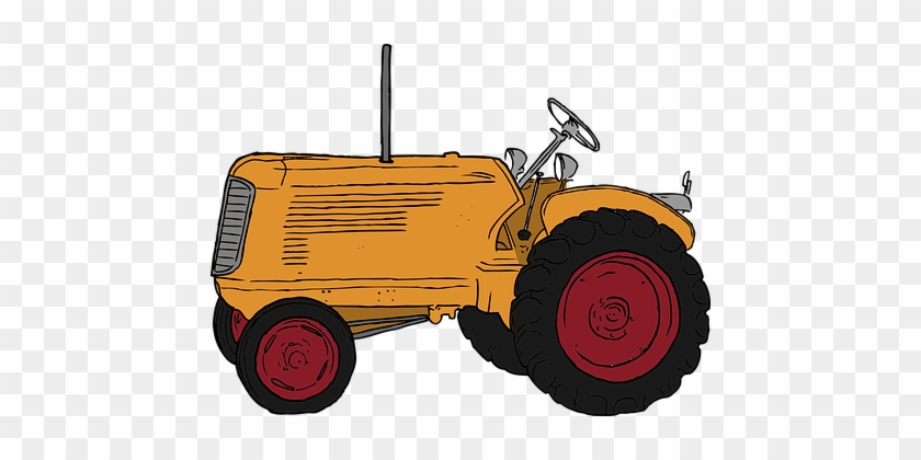 Tractor Farming Agriculture Orange Isolate - Animated Tractor #679874