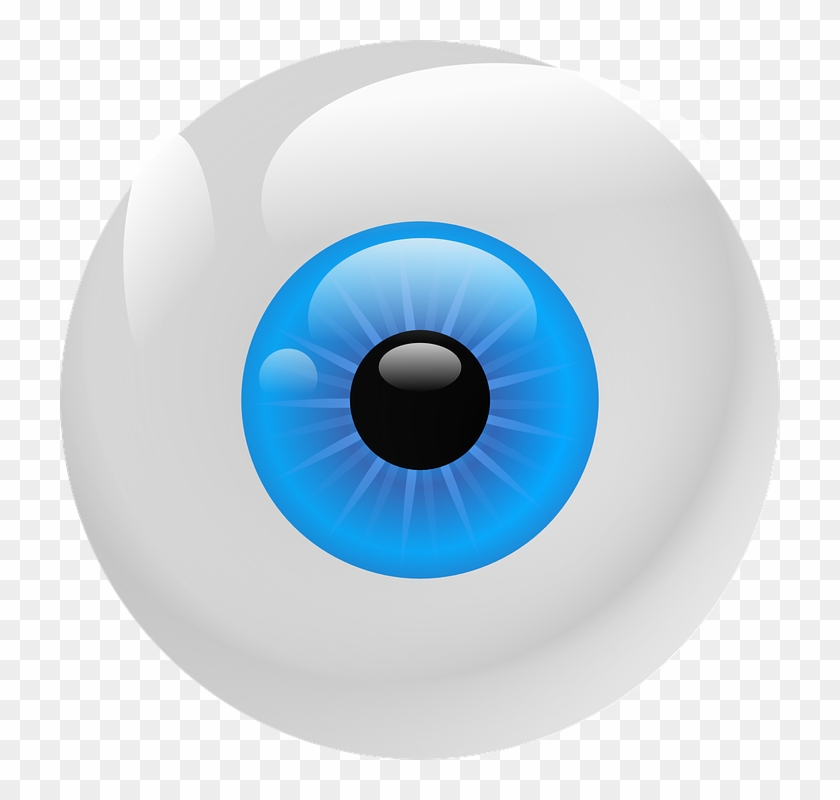 Cartoon Eye Ball 2, Buy Clip Art - Blue Eyeball Square Sticker 3" X 3" #680513