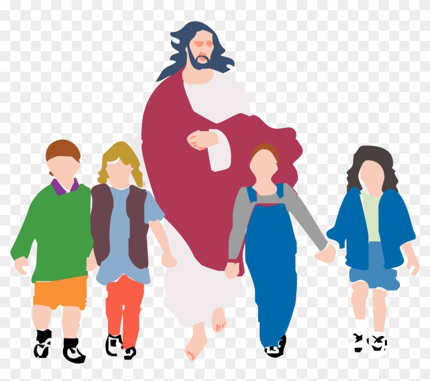Child Walking With Jesus Clipart - Walk With Jesus Clipart #680653
