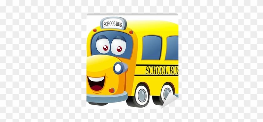 Illustration Of School Bus Cartoon Vector Wall Mural - Drawing #680866