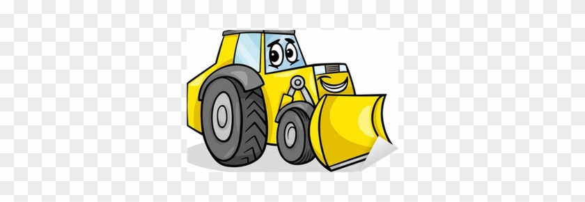 Bulldozer Character Cartoon Illustration Sticker • - Bull Dozercartoon #680911