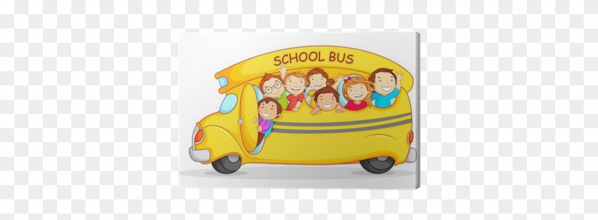 Editable Vector Illustration Of Happy Children On School - Shutterstock School Bus #680987