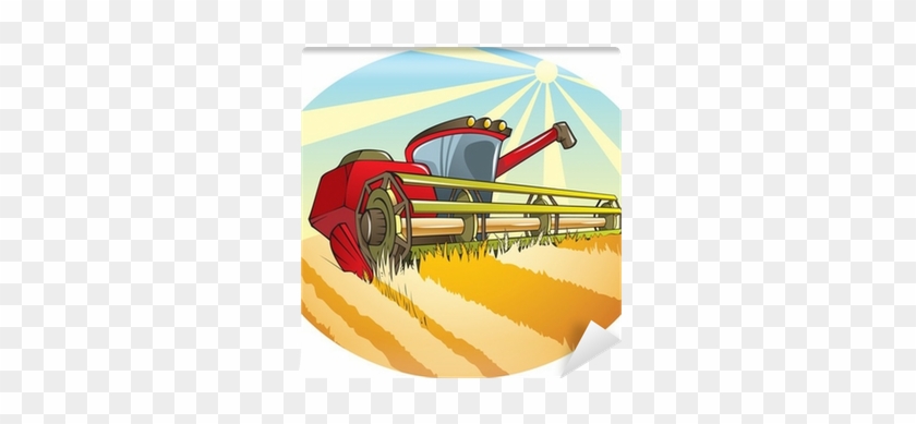 Papier Peint Machine De Récolte , Illustration Vectorielle - Wheat Tractor Vector Png #680995