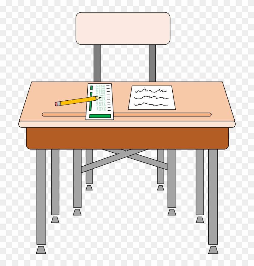 Wooden School Desk And - Desk Clipart Png #681472