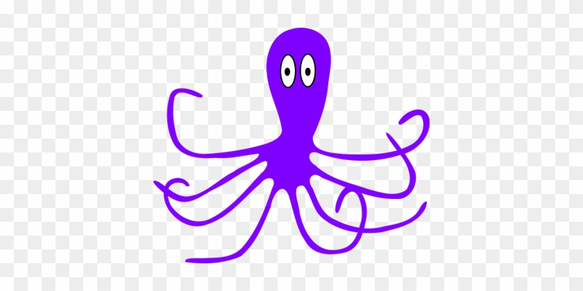 Octopus Purple Eight Eyes Cartoon Marine A - Facts About Octopus For Preschoolers #681486