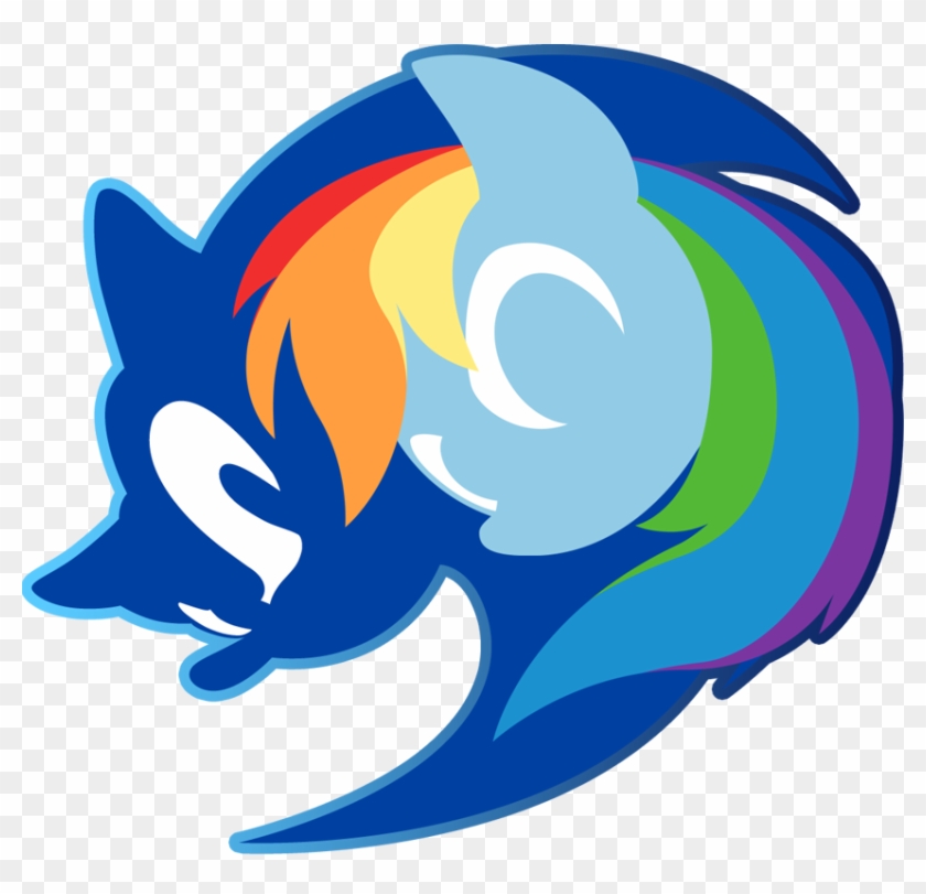 Fuzon S Crossover Duo Logo Rainbow Dash Safe Sonic The