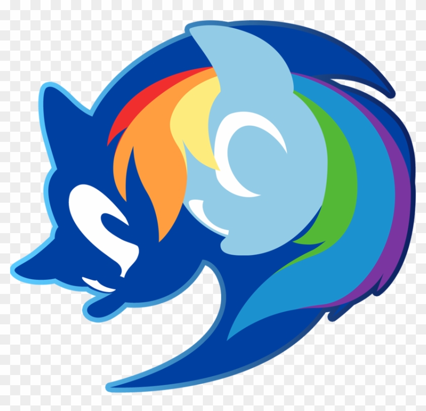 Fuzon-s, Crossover, Duo, Logo, Rainbow Dash, Safe, - Sonic The Hedgehog Symbol #681837