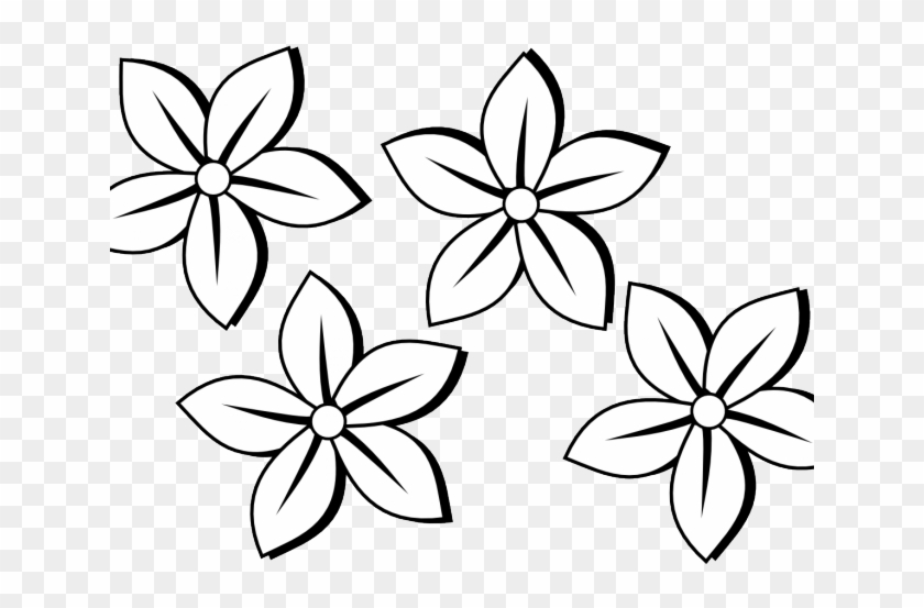Images Of Flower Drawings - Black And White Clip Art Flowers #681869