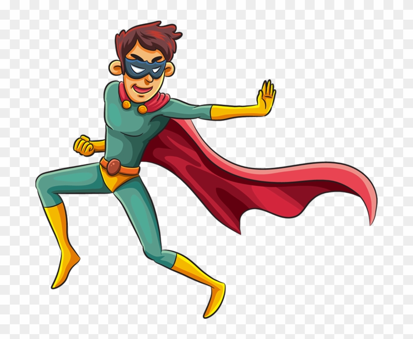 Cartoon Superhero With A Mask In Fighting Pose 1designshop - Superhero With A Mask #682013