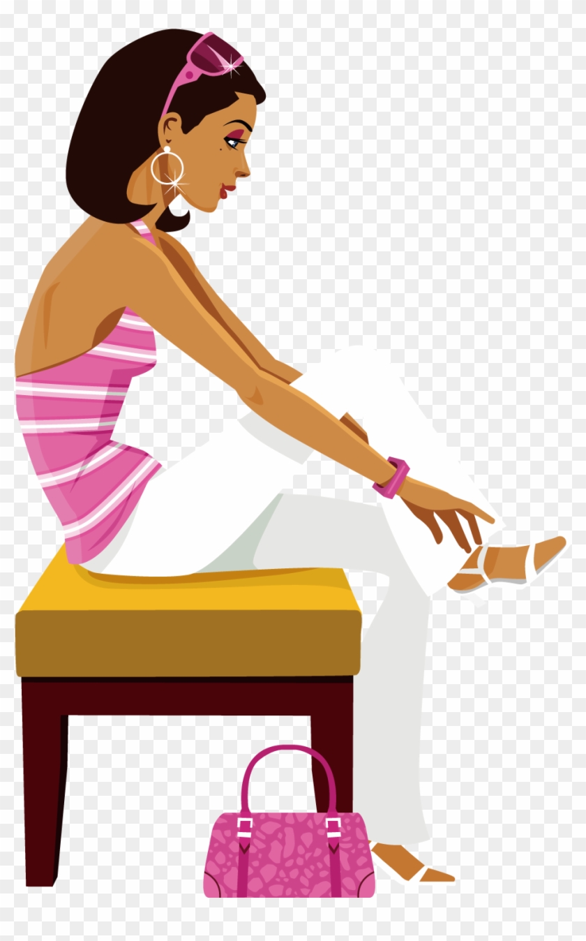 Woman Shoe Clip Art - Sitting #682033