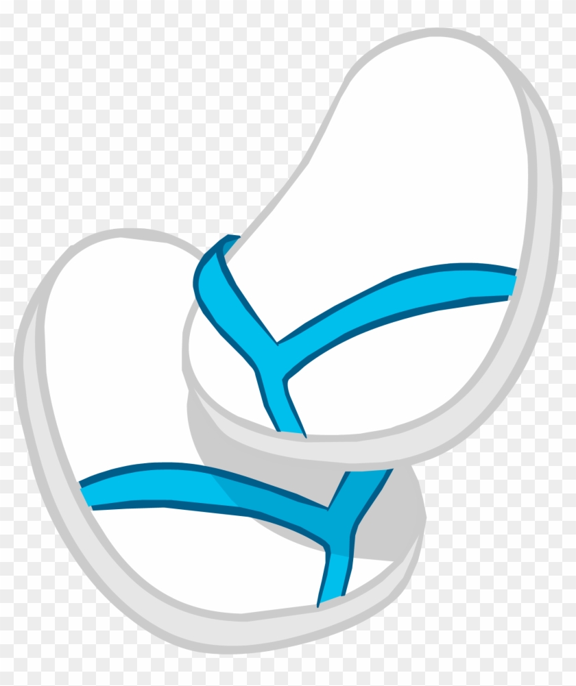 Blue & White Flip Flops Icon - Emblem #682591