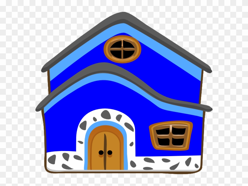 Casa Azul Blue House Clip Art At Clker - Imagenes De Una Casa Azul #682695