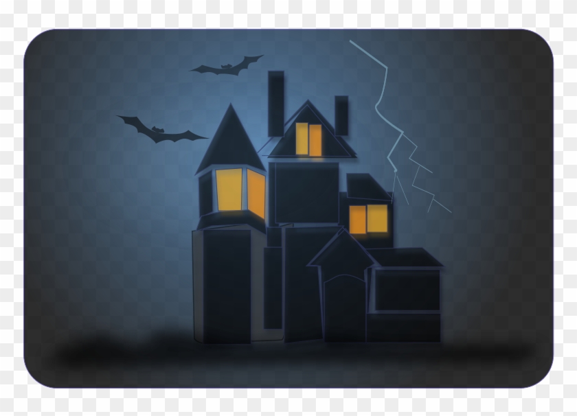 This Beautiful Graphic Of A Haunted House At Night, - Clipart Of Scary House #682709
