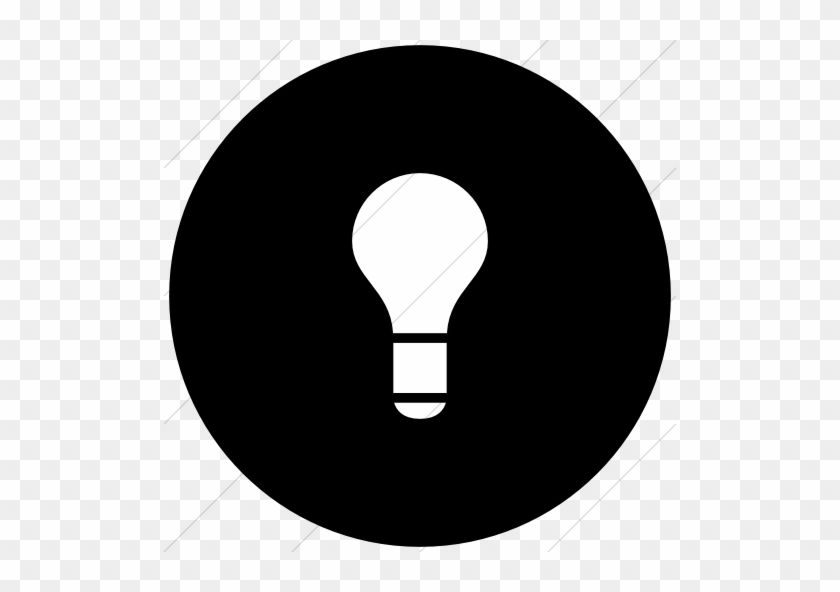 Pin Light Bulb Clipart Black And White - Light Bulb Icon Circle #682958