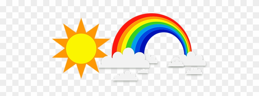 Sun And Rainbow - Rainbow Clouds Background Png #683151