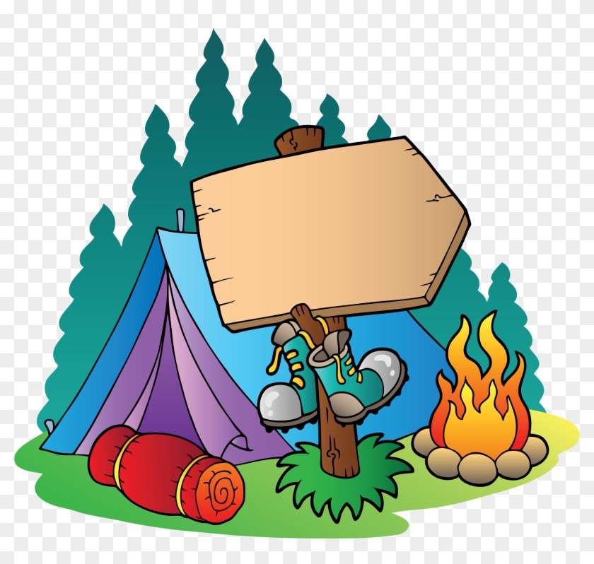 Camping Campsite Campfire Clip Art - Camping Campsite Campfire Clip Art #684436