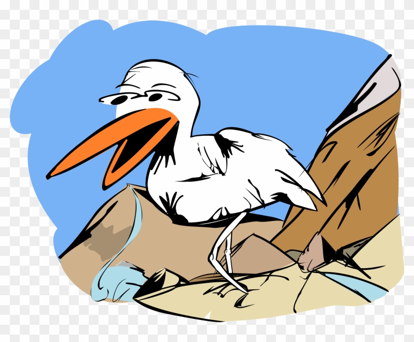 Free Bird In A Desert Landscape Clip Art - Custom Pelican Shower Curtain #684281