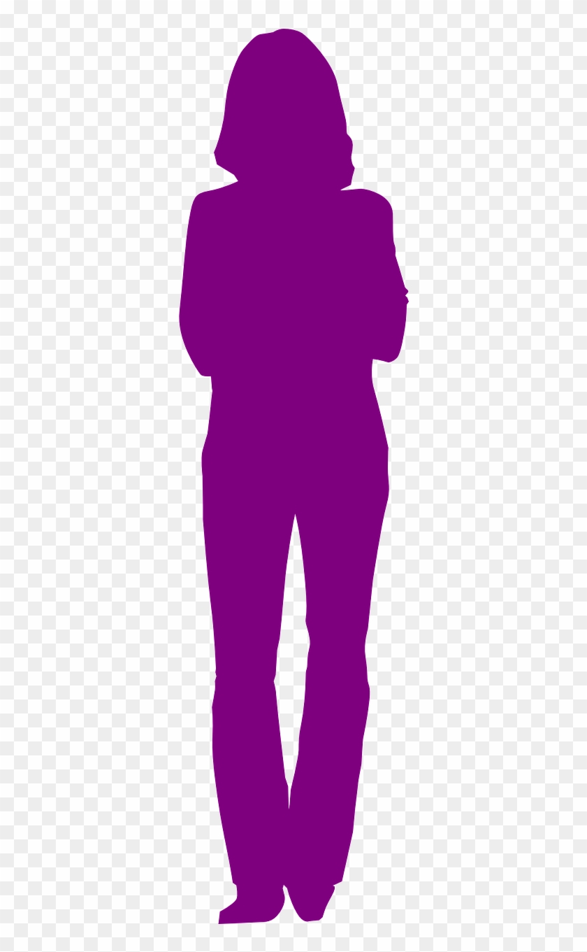 Woman Standing Silhouette Purple Png Image - Lady Woman Silhouette Png #684299