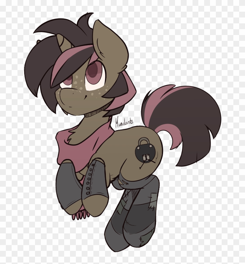 Mundante, Bandana, Clothes, Freckles, Hooves Up, Looking - Cartoon #684587