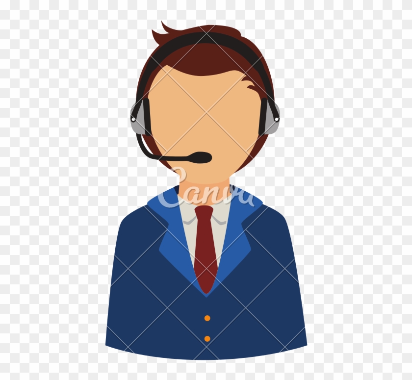 Person Operator Headset Service Assistant Support Icon - Illustration #684764