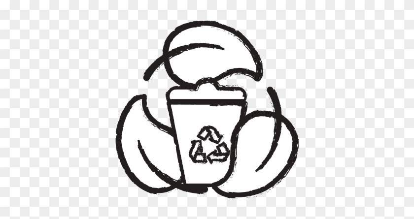 Recycle Can With Natural Leaves - Sketch #684767