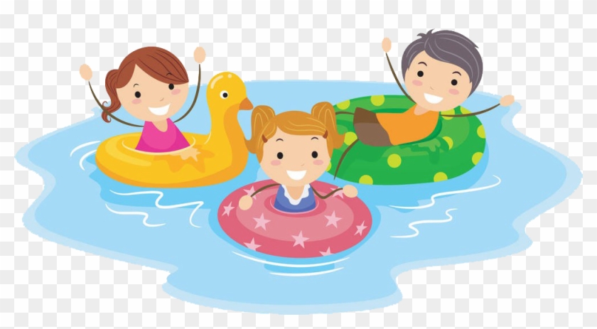 Swimming Pool Cartoon Child Clip Art - Children Swimming Clipart #684797