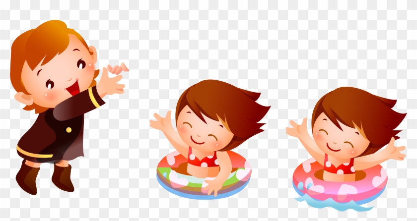 Child Swimming Cartoon - Child Swimming Png Transparent Cartoon #684811