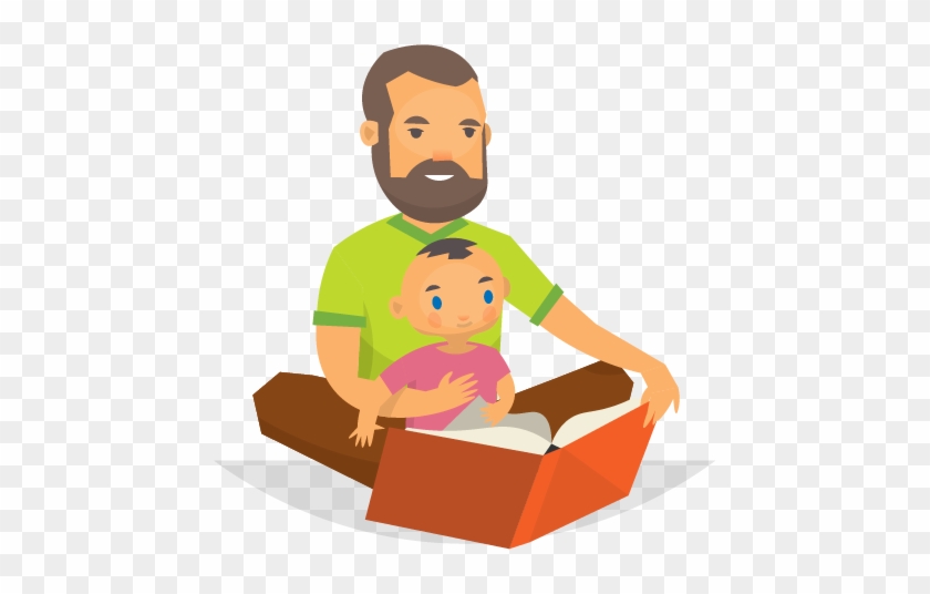 Picture Of Children Reading - Animated Parent And Child Reading #684928