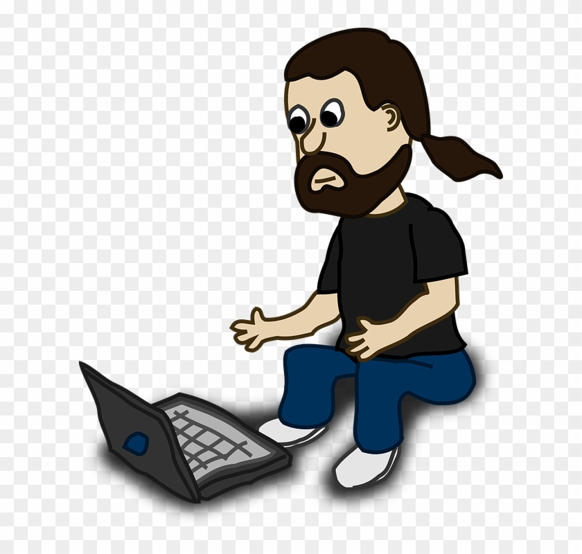 People Sitting Cliparts 20, Buy Clip Art - Man On Laptop Cartoon #684977