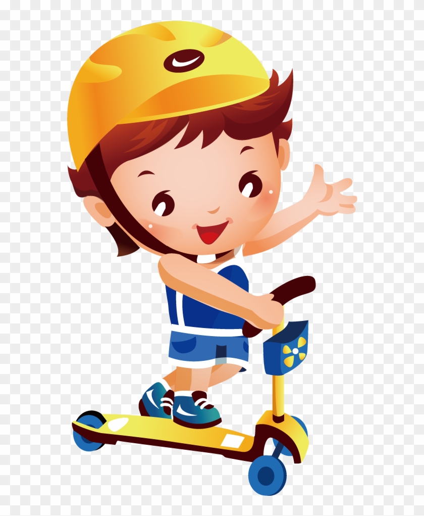 Kick Scooter Child Clip Art - Kick Scooter Child Clip Art #685080