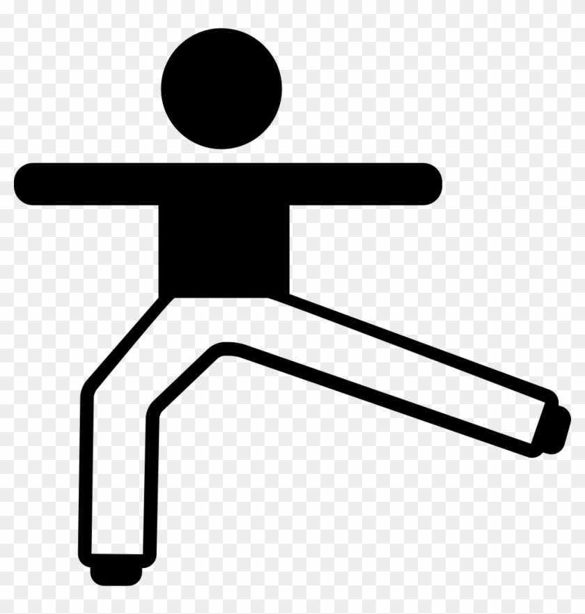 Man Stretching Arms And One Leg And Flexing The Other - Scalable Vector Graphics #685402