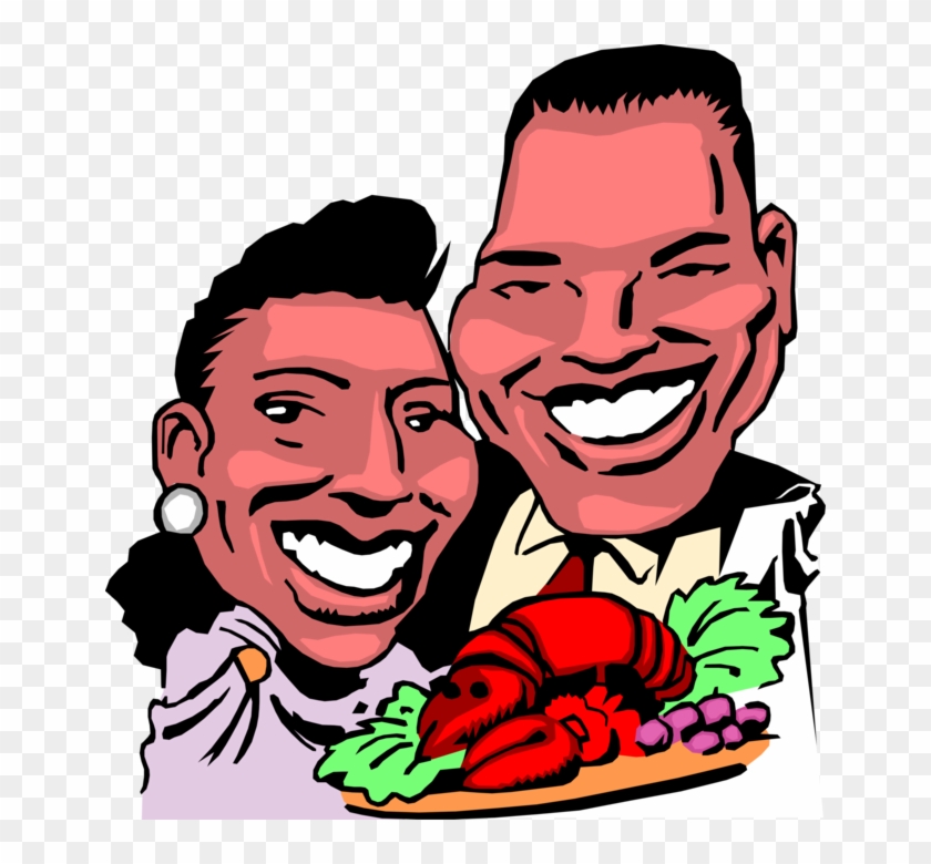 Vector Illustration Of African American Couple Enjoy - Cartoon Couples #685418