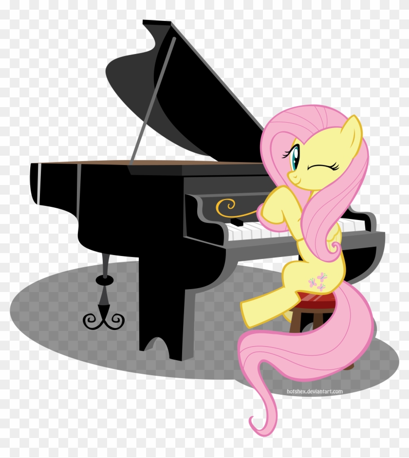 Piano Playing Fluttershy Request By Hotshex Piano Playing - Piano #686165